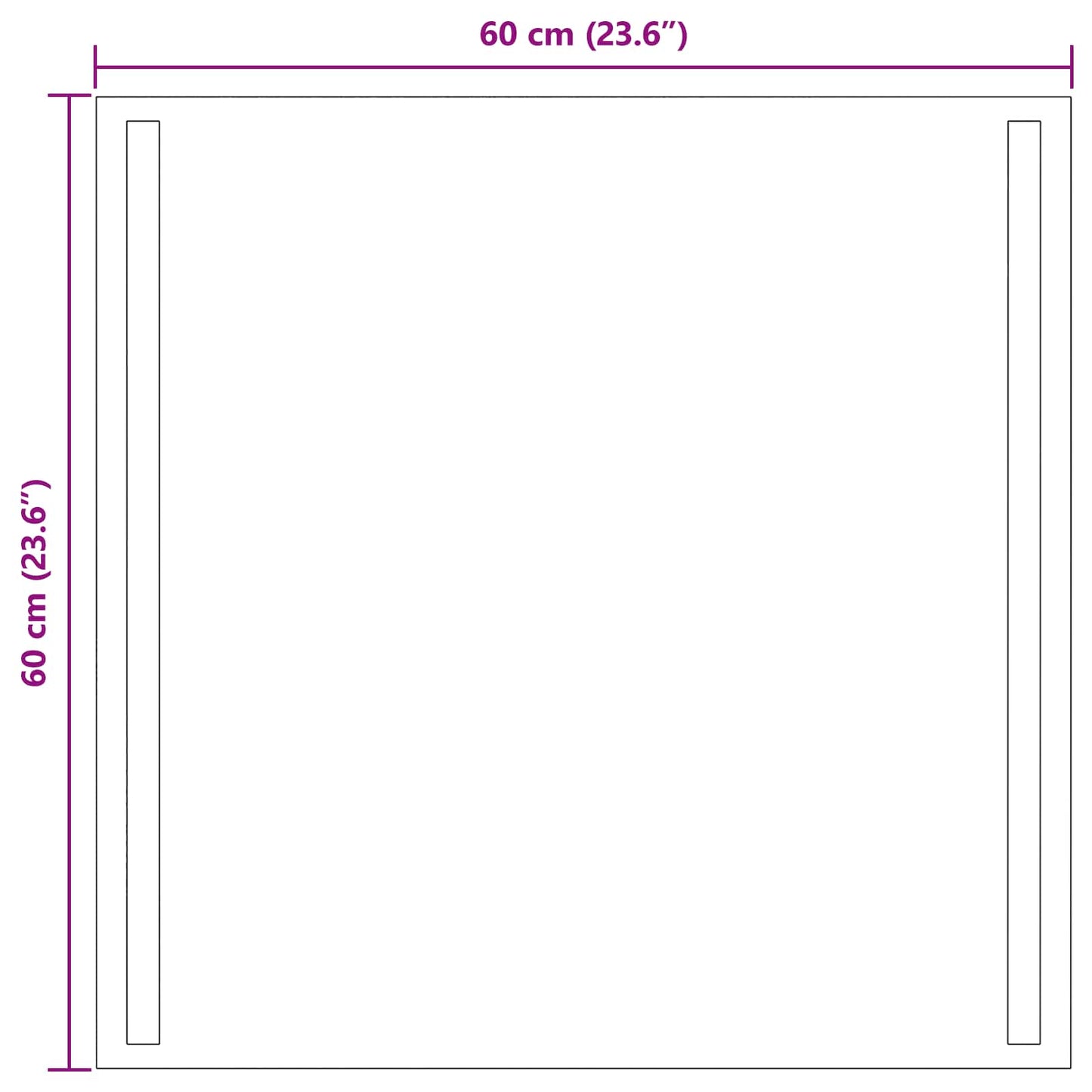 LED-Badezimmerspiegel Transparent 60 x 60 cm Gehärtetes Glas