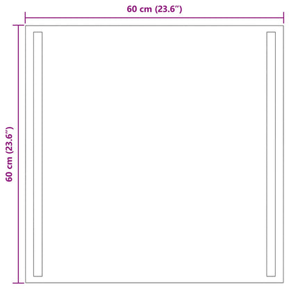 LED-Badezimmerspiegel Transparent 60 x 60 cm Gehärtetes Glas