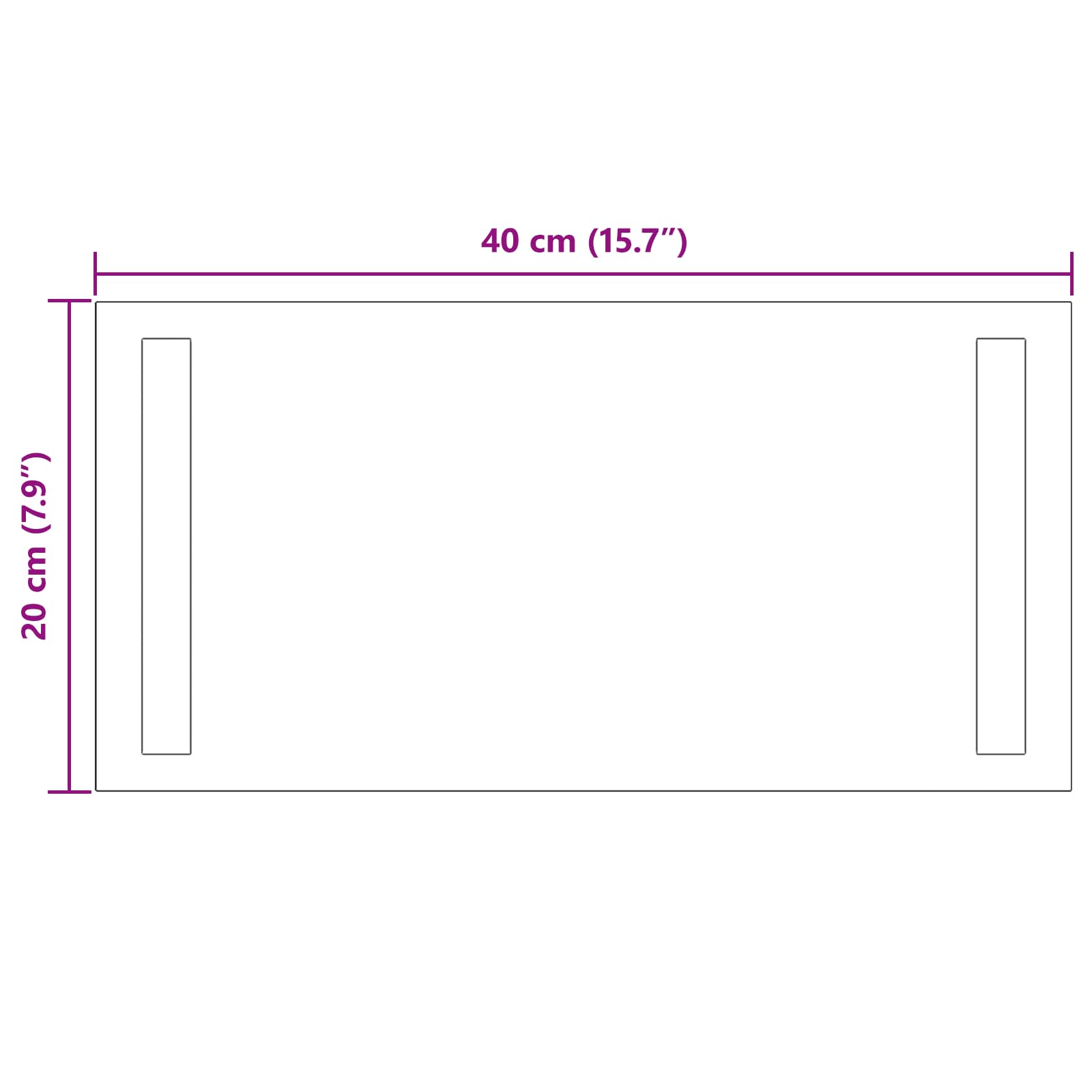 LED-Badezimmerspiegel Transparent 40 x 20 cm Gehärtetes Glas