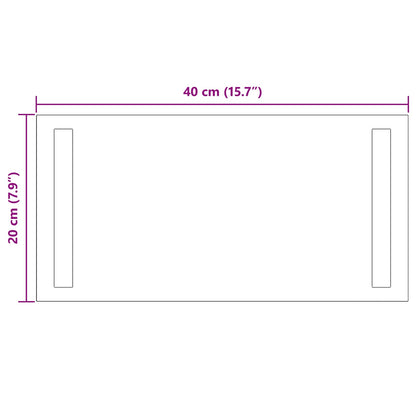 LED-Badezimmerspiegel Transparent 40 x 20 cm Gehärtetes Glas