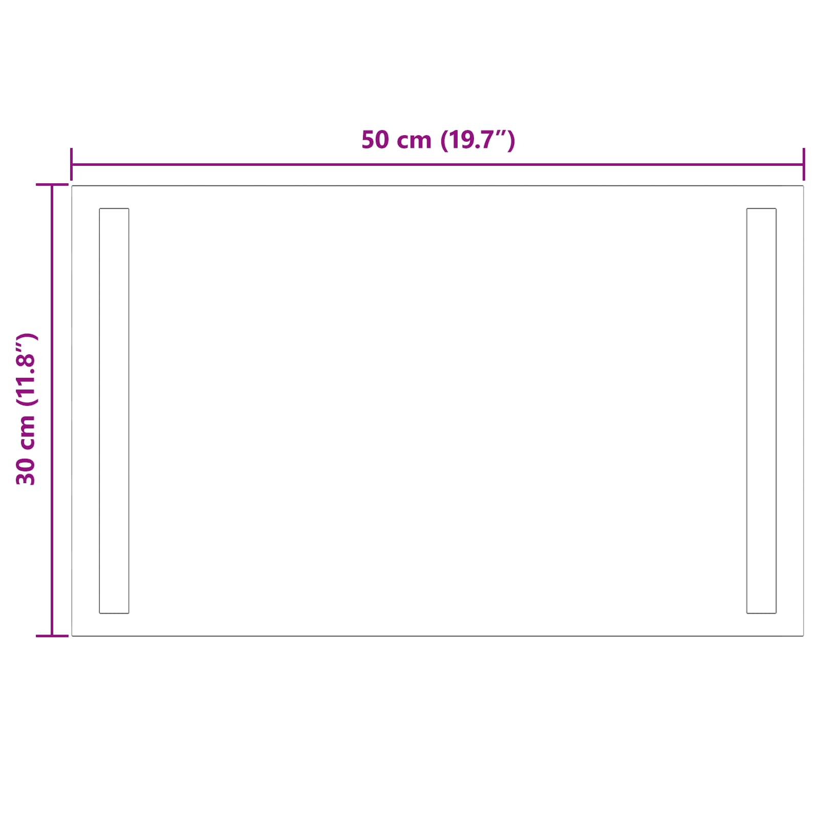 LED-Badezimmerspiegel Transparent 50 x 30 cm Gehärtetes Glas