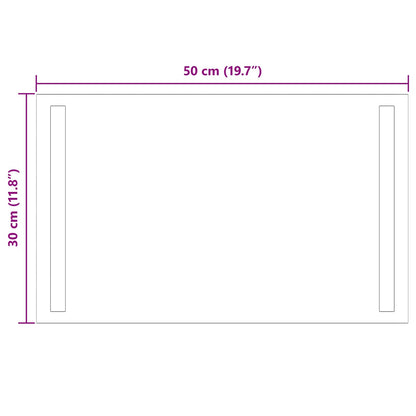 LED-Badezimmerspiegel Transparent 50 x 30 cm Gehärtetes Glas
