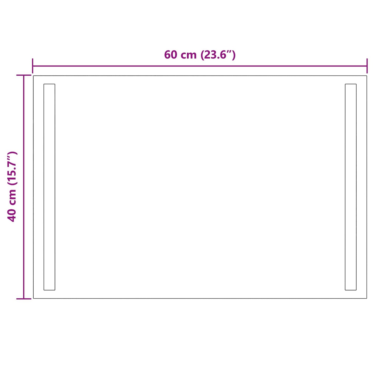 LED-Badezimmerspiegel Transparent 60 x 40 cm Gehärtetes Glas
