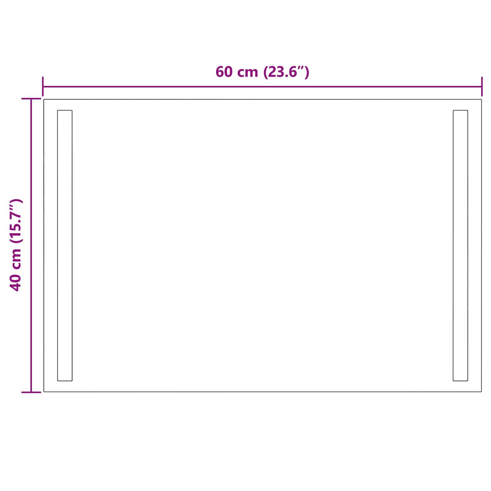 LED-Badezimmerspiegel Transparent 60 x 40 cm Gehärtetes Glas
