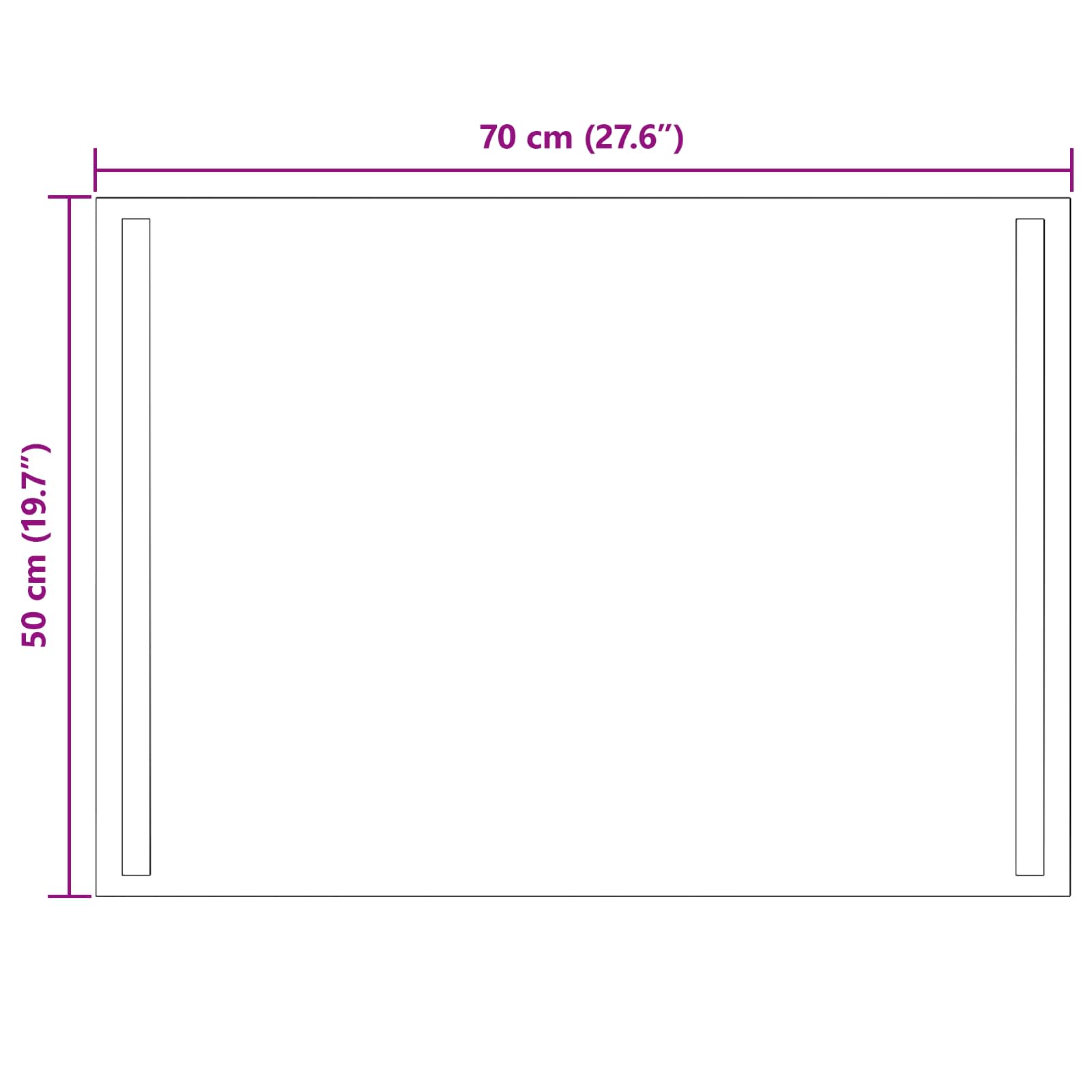 LED-Badezimmerspiegel Transparent 70 x 50 cm Gehärtetes Glas