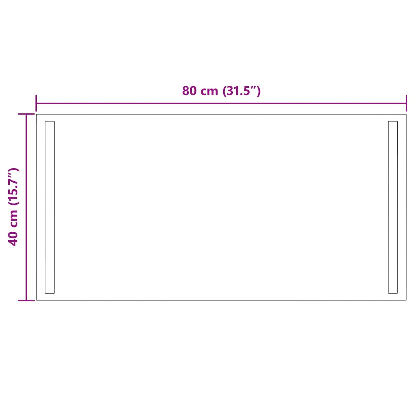 LED-Badezimmerspiegel Transparent 80 x 40 cm Gehärtetes Glas