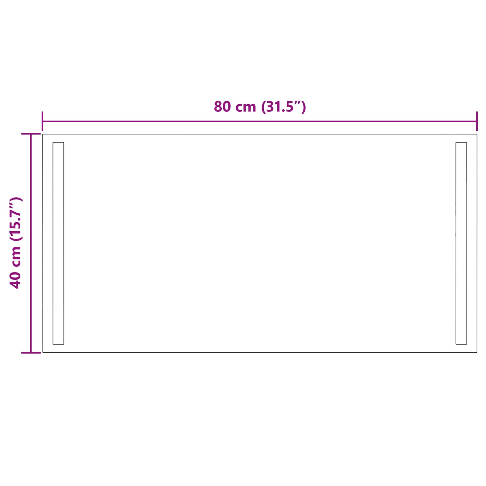 LED-Badezimmerspiegel Transparent 80 x 40 cm Gehärtetes Glas