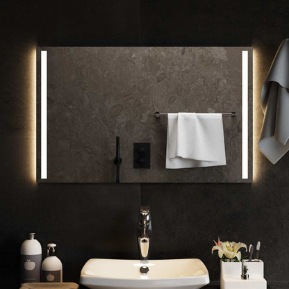 LED-Badezimmerspiegel Transparent 80 x 50 cm Gehärtetes Glas