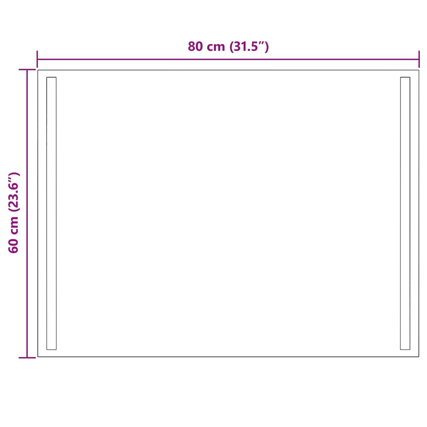 LED-Badezimmerspiegel Transparent 80 x 60 cm Gehärtetes Glas