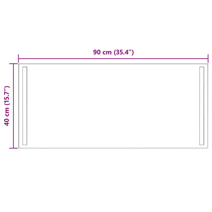 LED-Badezimmerspiegel Transparent 90 x 40 cm Gehärtetes Glas