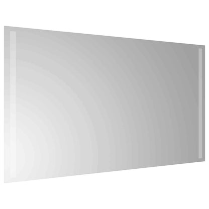 LED-Badezimmerspiegel Transparent 90 x 50 cm Gehärtetes Glas