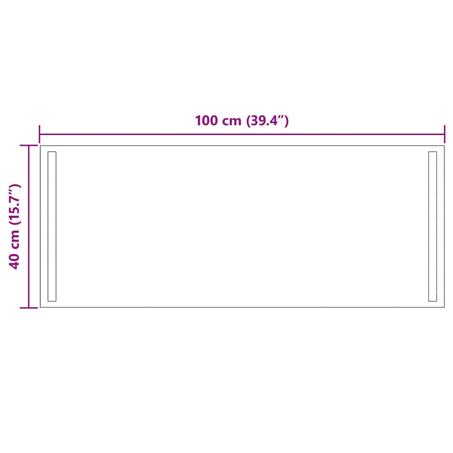 LED-Badezimmerspiegel Transparent 100 x 40 cm Gehärtetes Glas