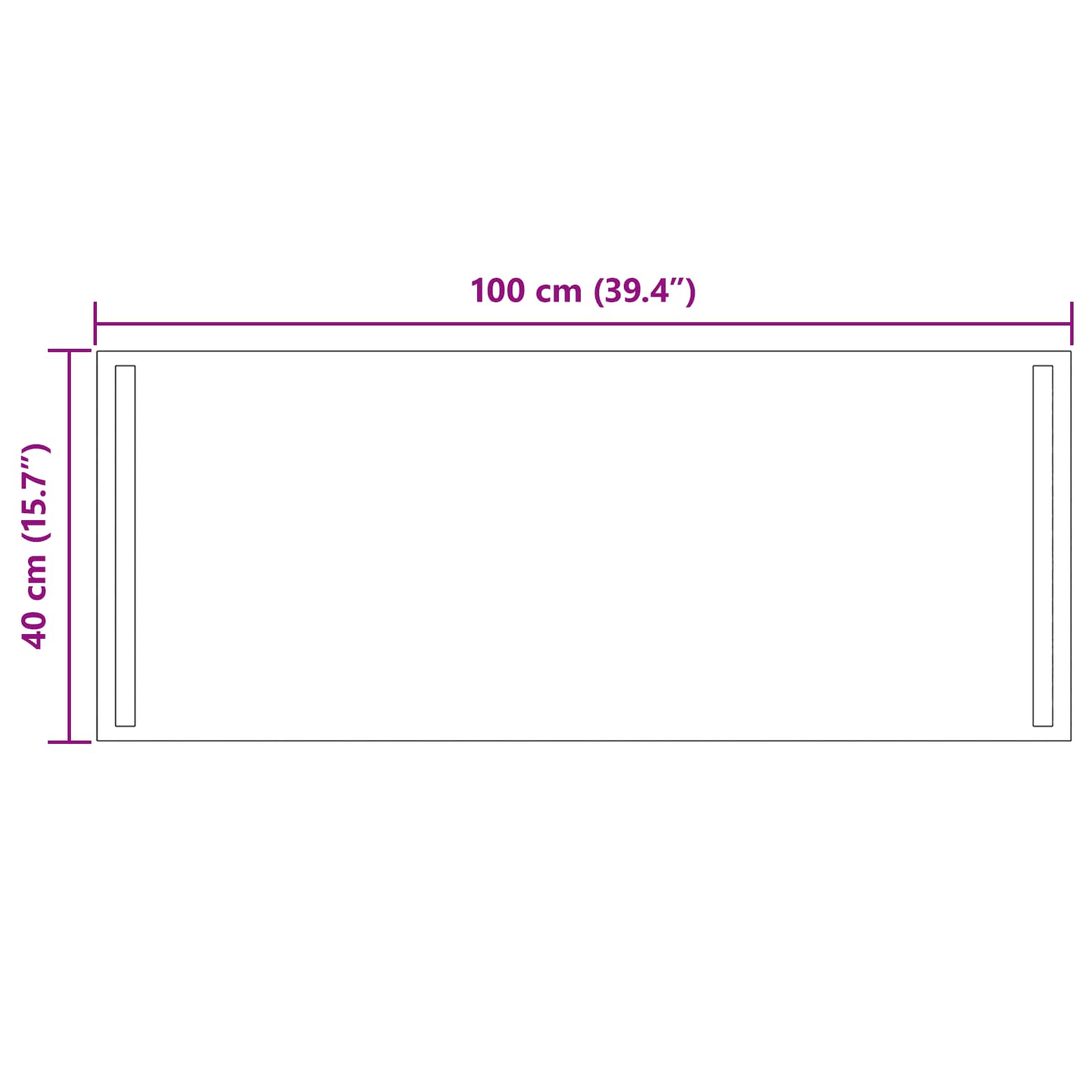 LED-Badezimmerspiegel Transparent 100 x 40 cm Gehärtetes Glas