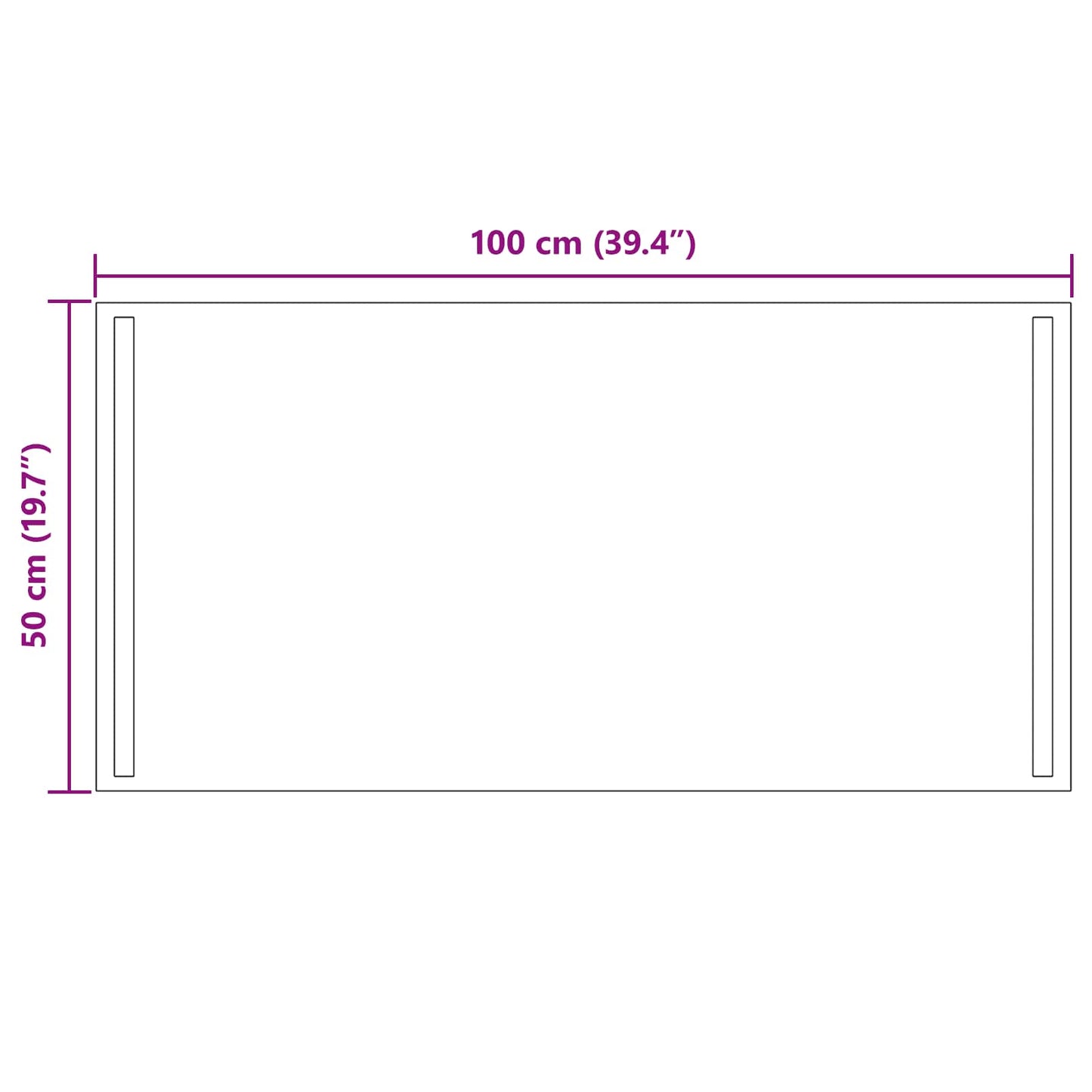 LED-Badezimmerspiegel Transparent 100 x 50 cm Gehärtetes Glas