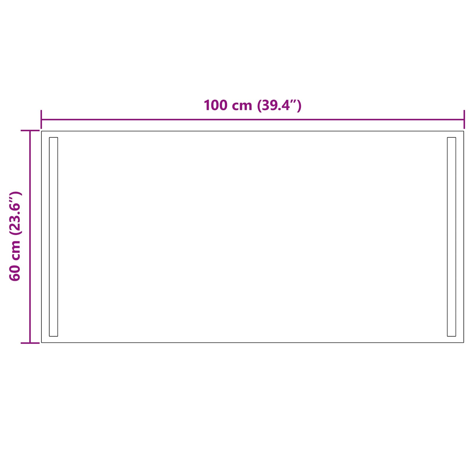 LED-Badezimmerspiegel Transparent 100 x 60 cm Gehärtetes Glas