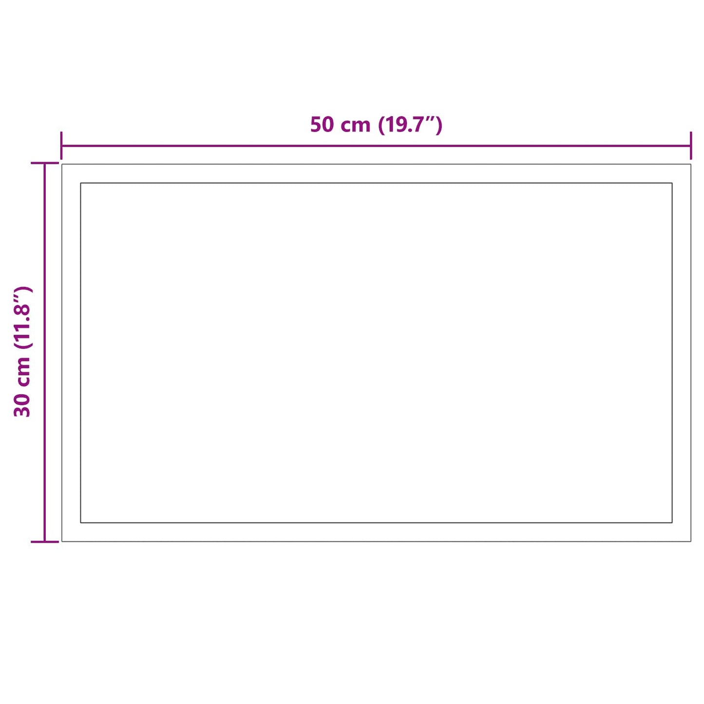 LED-Badezimmerspiegel Transparent 50 x 30 cm Gehärtetes Glas
