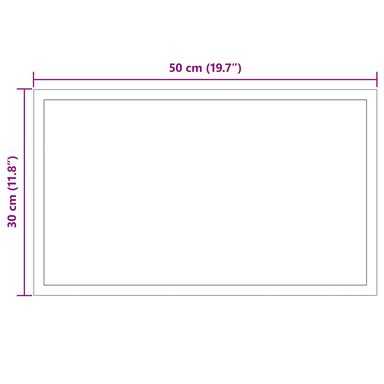 LED-Badezimmerspiegel Transparent 50 x 30 cm Gehärtetes Glas