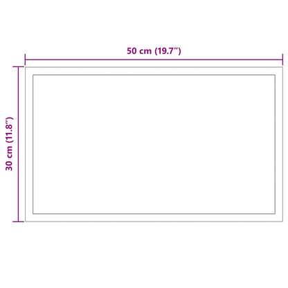 LED-Badezimmerspiegel Transparent 50 x 30 cm Gehärtetes Glas
