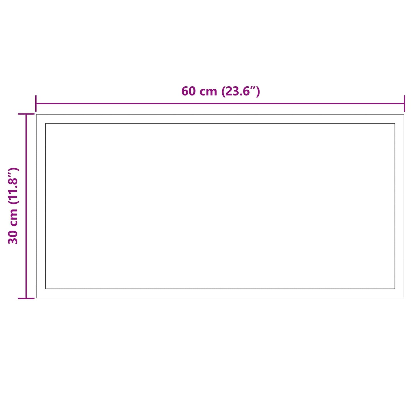 LED-Badezimmerspiegel Transparent 60 x 30 cm Gehärtetes Glas