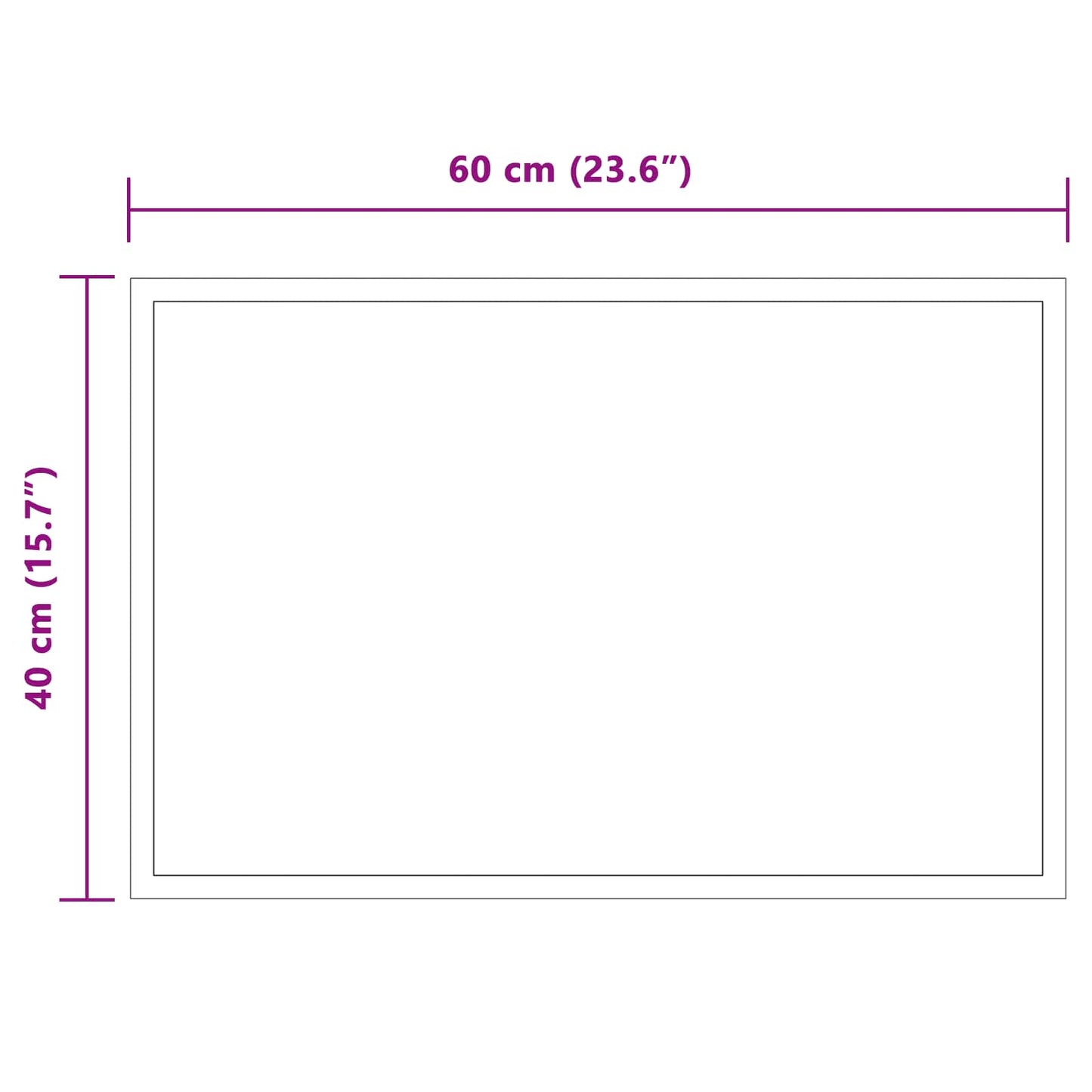 LED-Badezimmerspiegel Transparent 60 x 40 cm Gehärtetes Glas