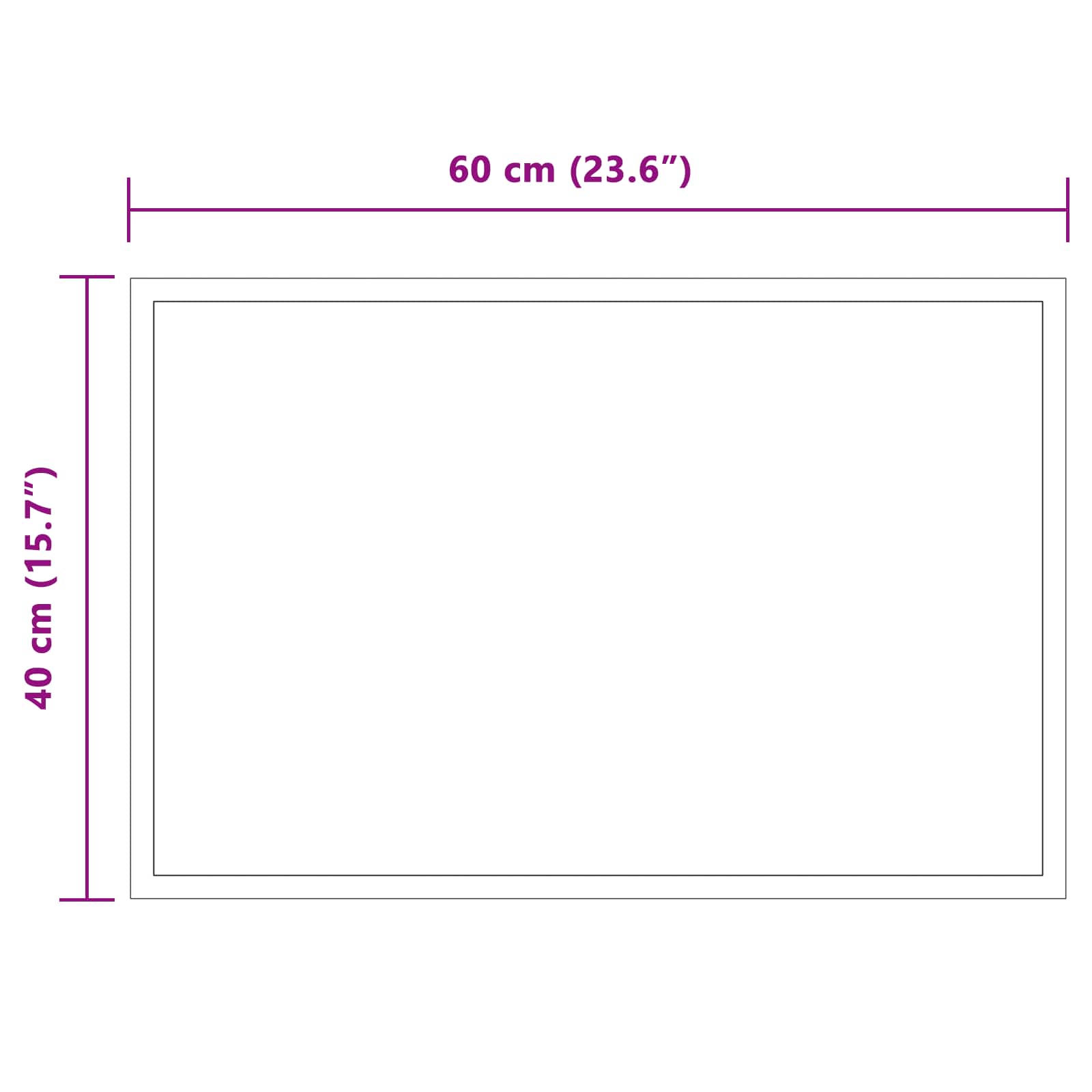 LED-Badezimmerspiegel Transparent 60 x 40 cm Gehärtetes Glas