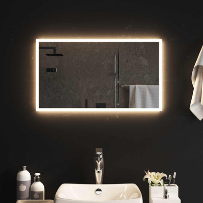 LED-Badezimmerspiegel Transparent 70 x 40 cm Gehärtetes Glas