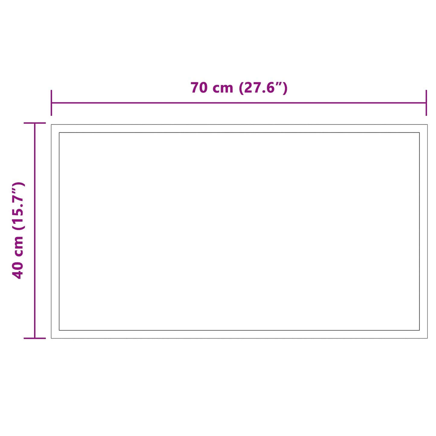 LED-Badezimmerspiegel Transparent 70 x 40 cm Gehärtetes Glas