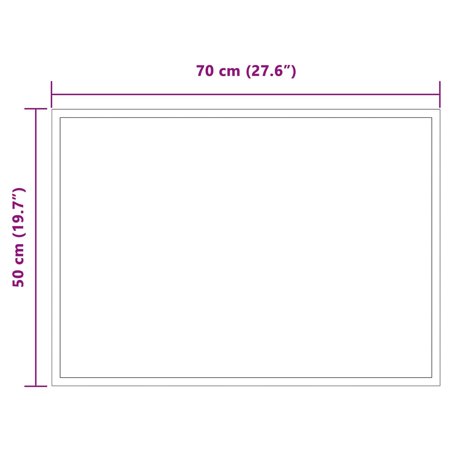 LED-Badezimmerspiegel Transparent 70 x 50 cm Gehärtetes Glas