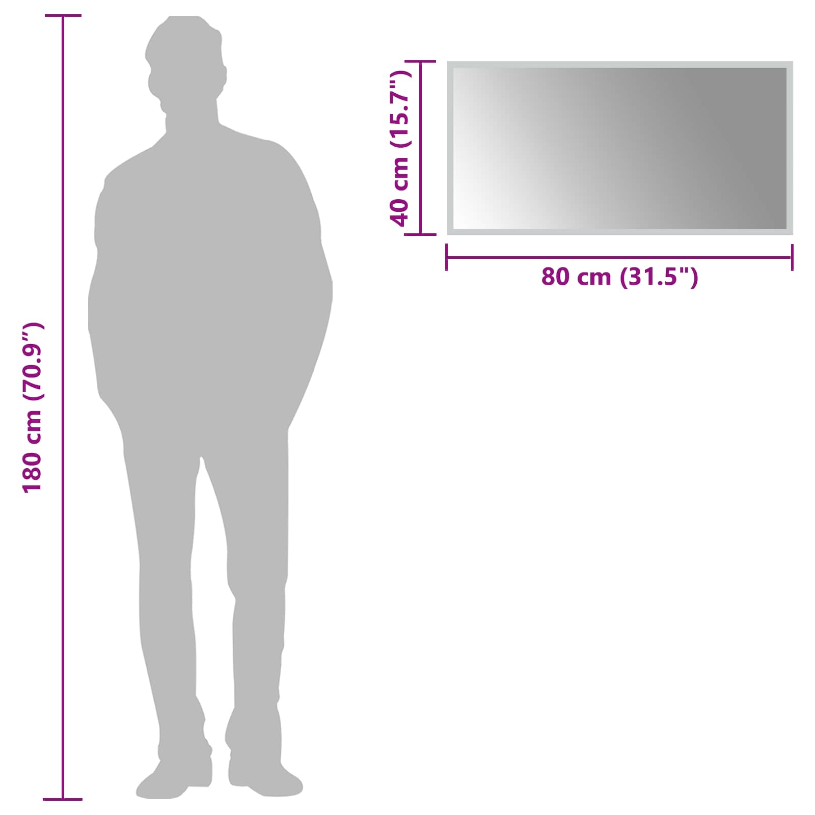 LED-Badezimmerspiegel Transparent 80 x 40 cm Gehärtetes Glas