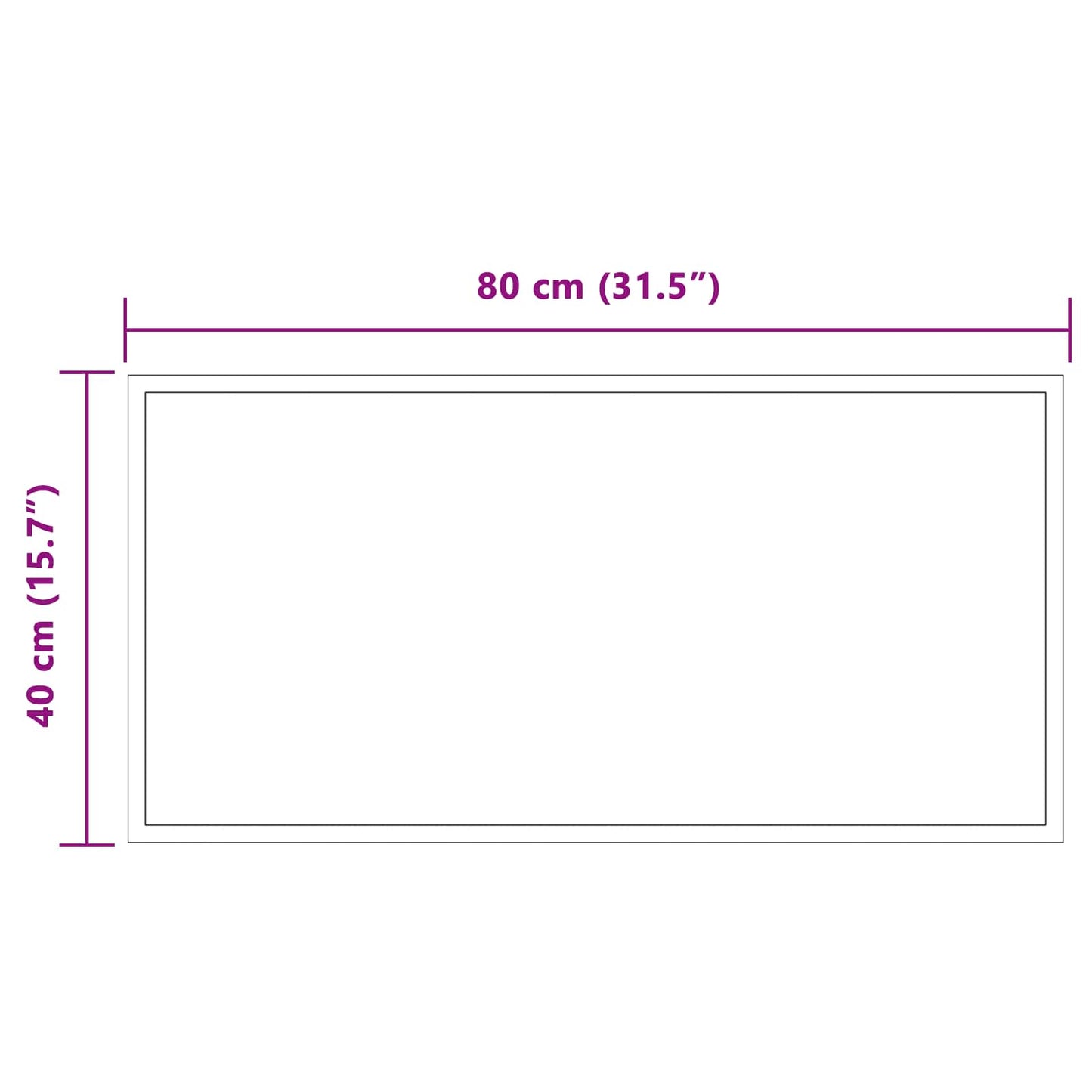 LED-Badezimmerspiegel Transparent 80 x 40 cm Gehärtetes Glas