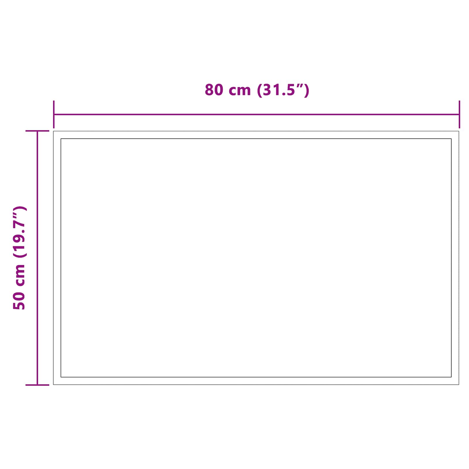 LED-Badezimmerspiegel Transparent 80 x 50 cm Gehärtetes Glas