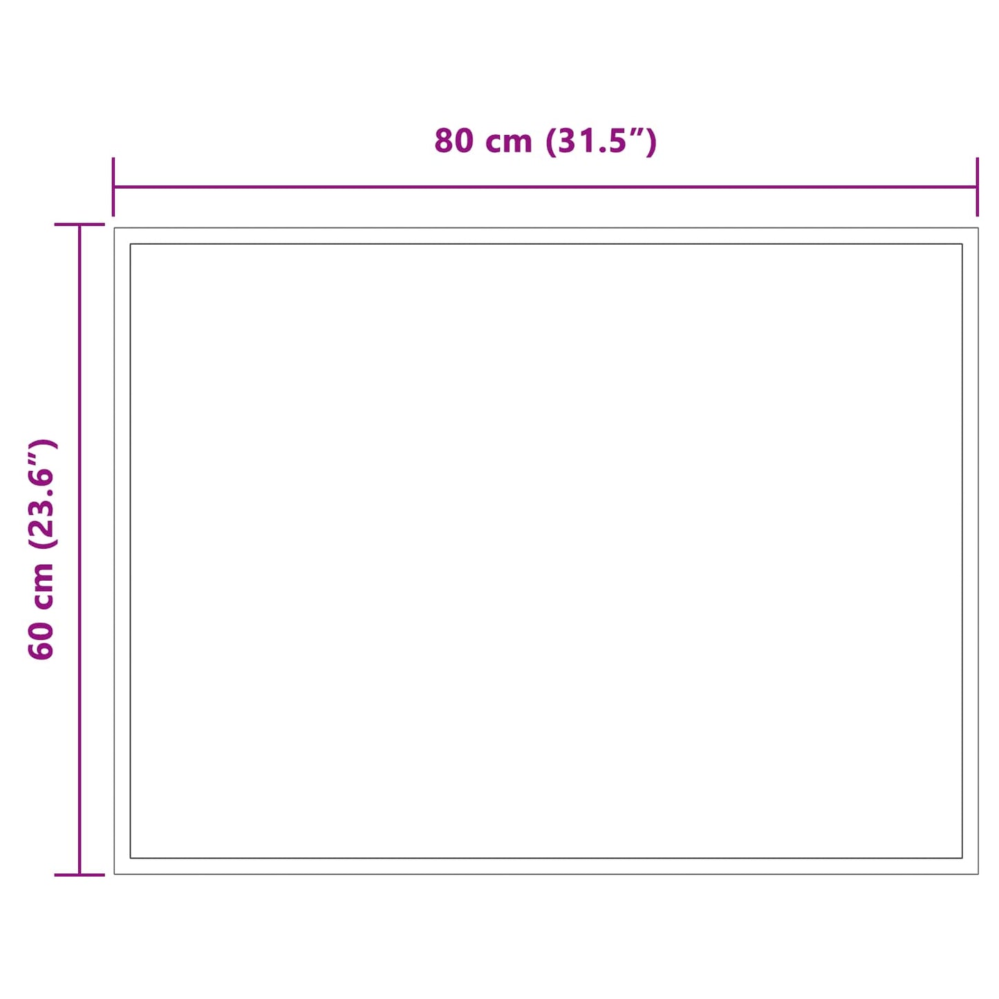 LED-Badezimmerspiegel Transparent 80 x 60 cm Gehärtetes Glas