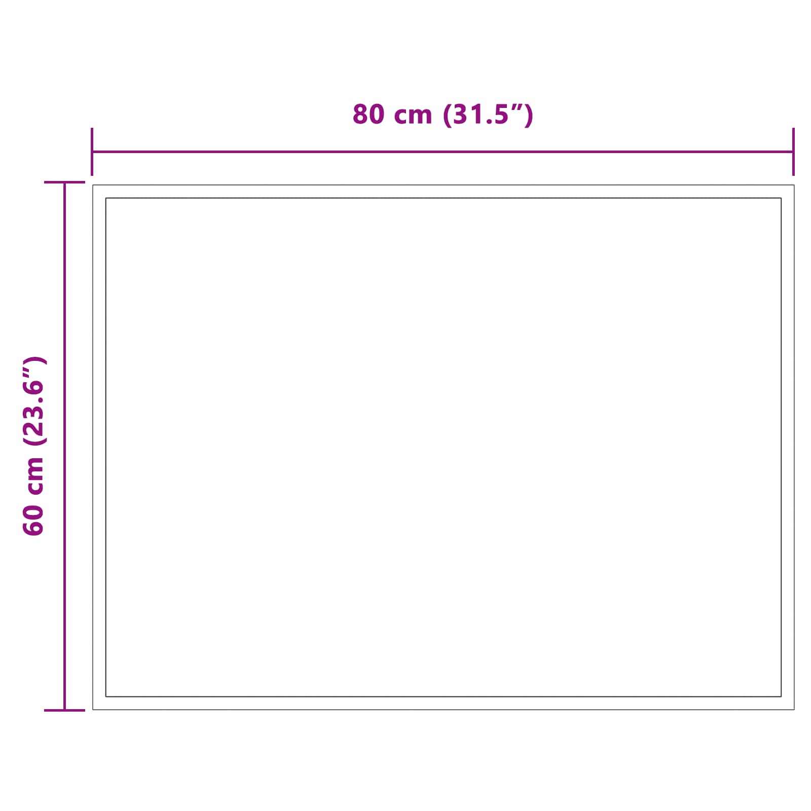 LED-Badezimmerspiegel Transparent 80 x 60 cm Gehärtetes Glas