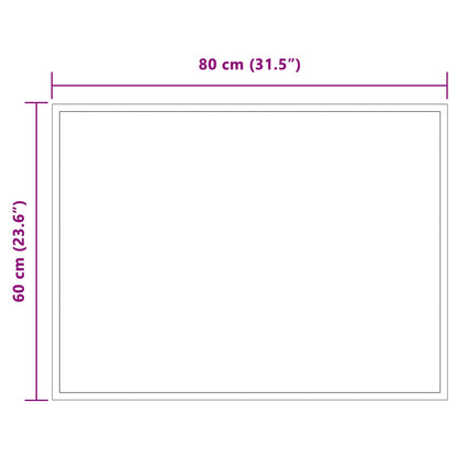 LED-Badezimmerspiegel Transparent 80 x 60 cm Gehärtetes Glas