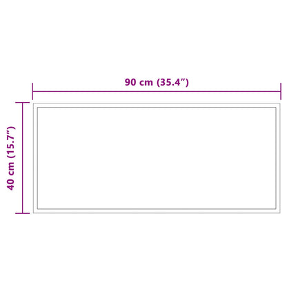 LED-Badezimmerspiegel Transparent 90 x 40 cm Gehärtetes Glas