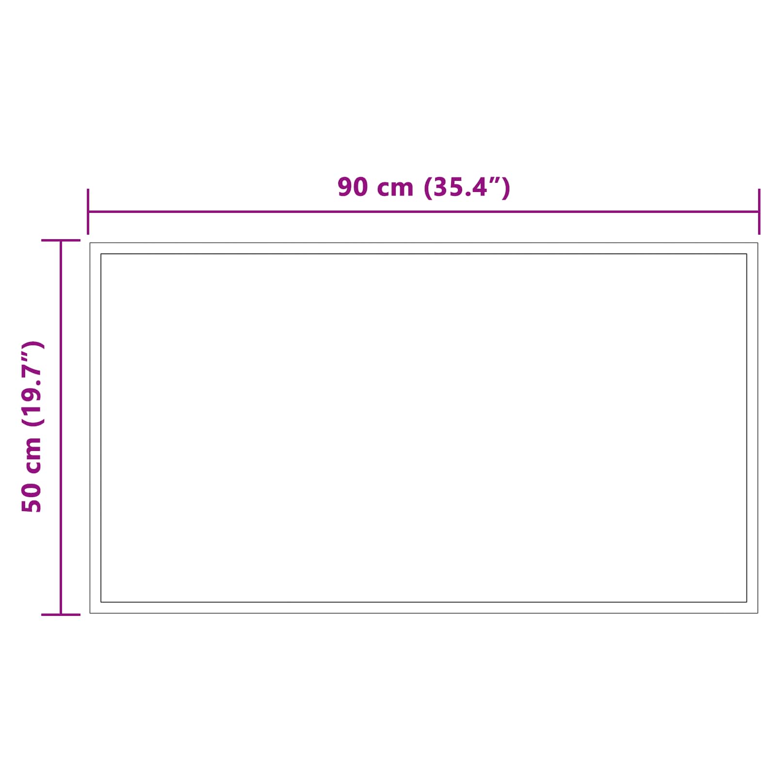 LED-Badezimmerspiegel Transparent 90 x 50 cm Gehärtetes Glas