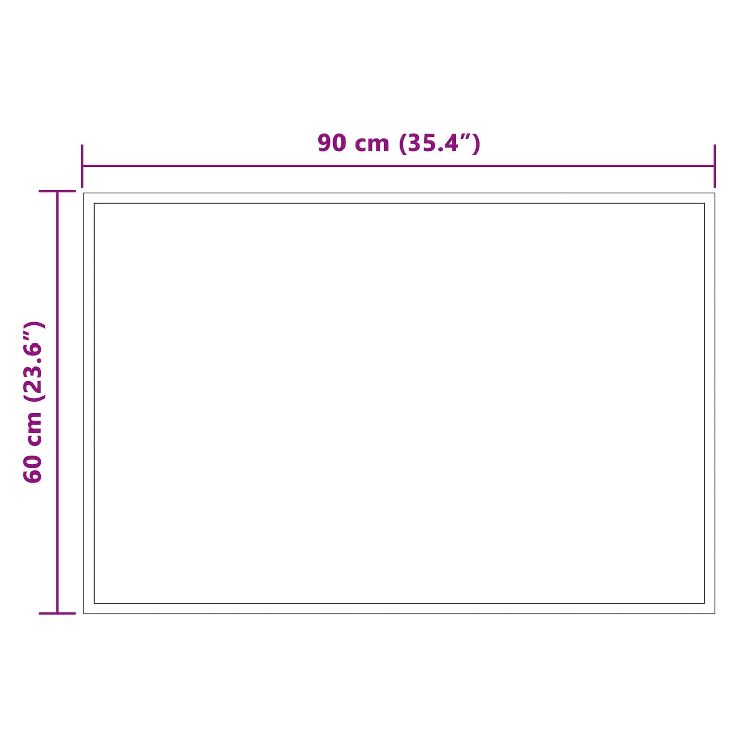 LED-Badezimmerspiegel Transparent 90 x 60 cm Gehärtetes Glas