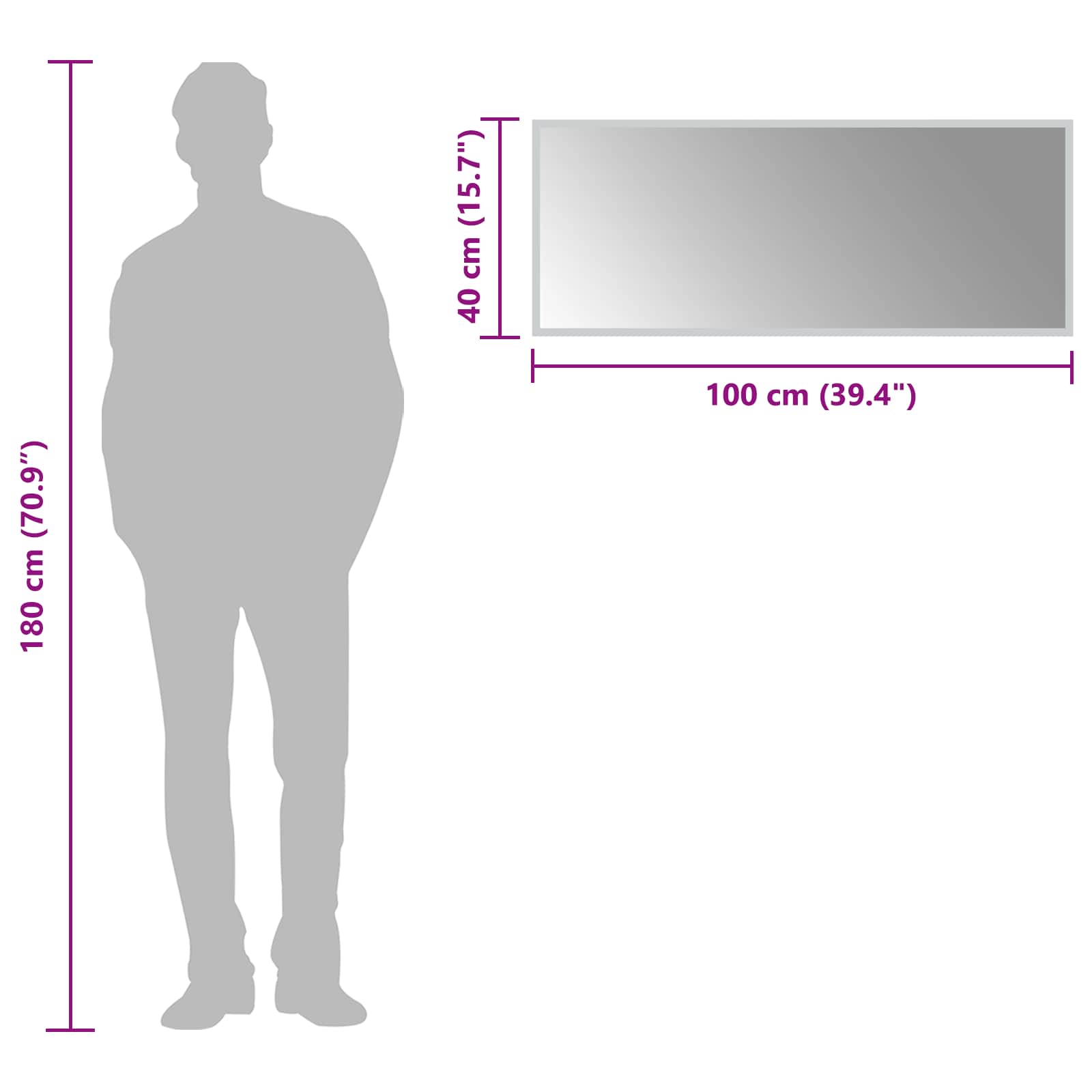 LED-Badezimmerspiegel Transparent 100 x 40 cm Gehärtetes Glas