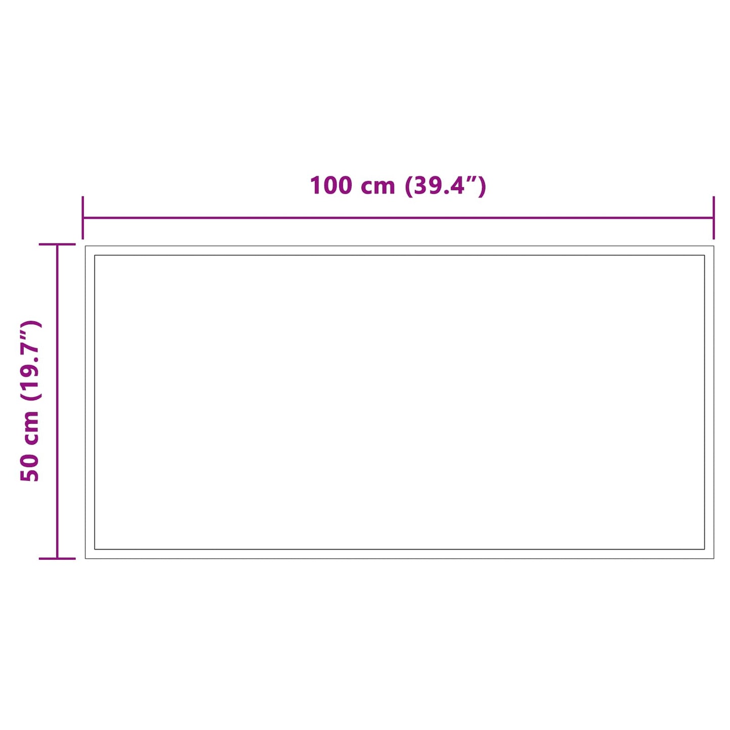 LED-Badezimmerspiegel Transparent 100 x 50 cm Gehärtetes Glas