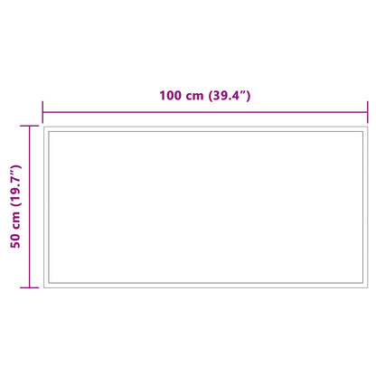 LED-Badezimmerspiegel Transparent 100 x 50 cm Gehärtetes Glas