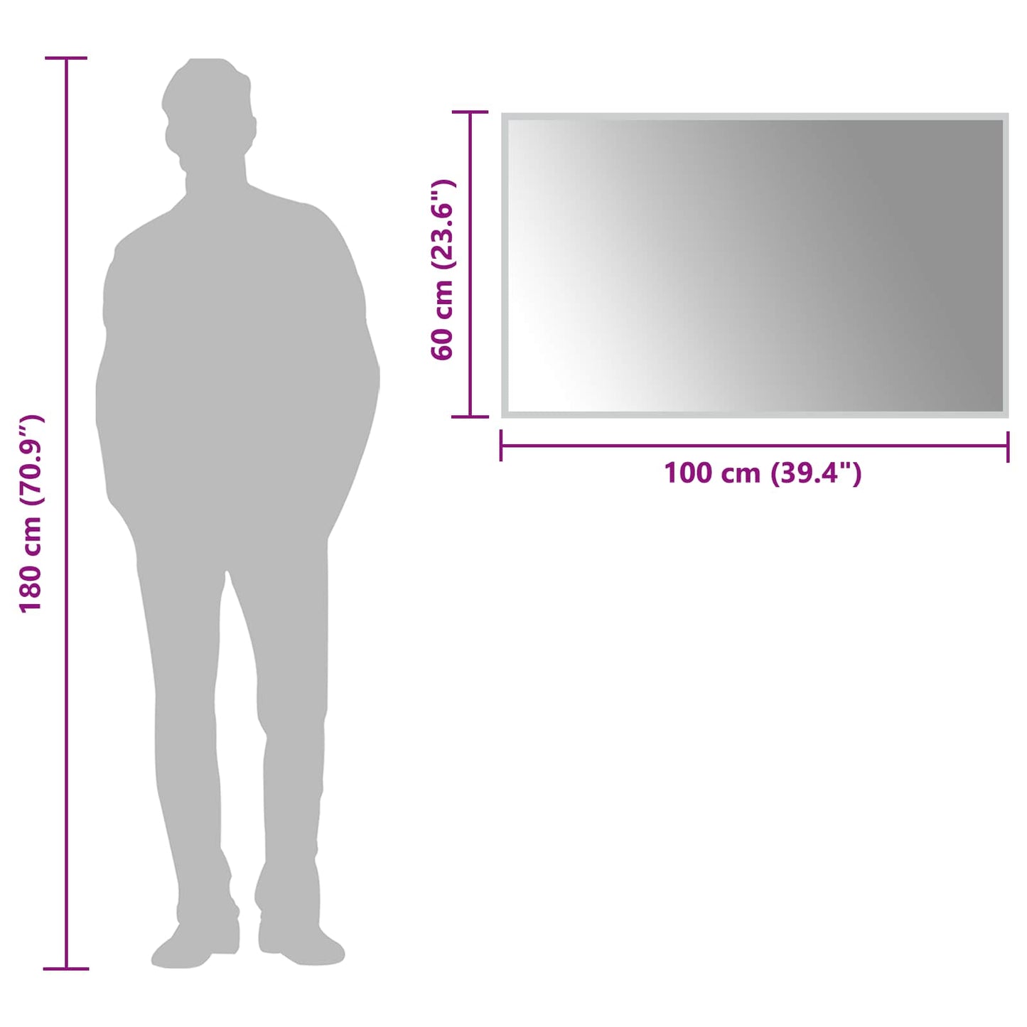 LED-Badezimmerspiegel Transparent 100 x 60 cm Gehärtetes Glas