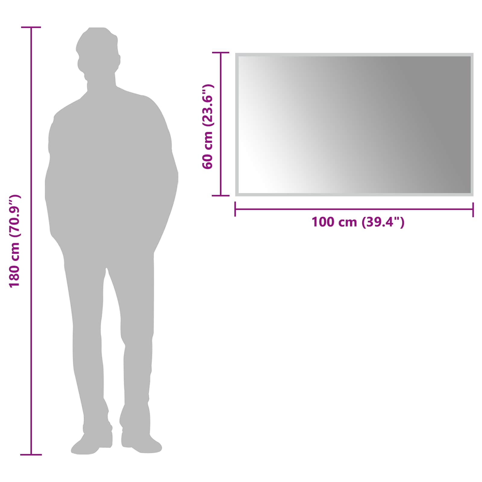 LED-Badezimmerspiegel Transparent 100 x 60 cm Gehärtetes Glas