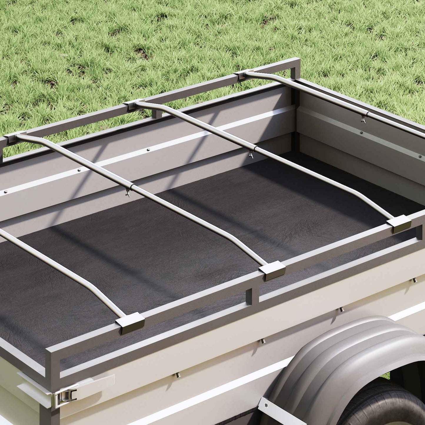 Planehalterung für Anhänger Silber 136-218 cm