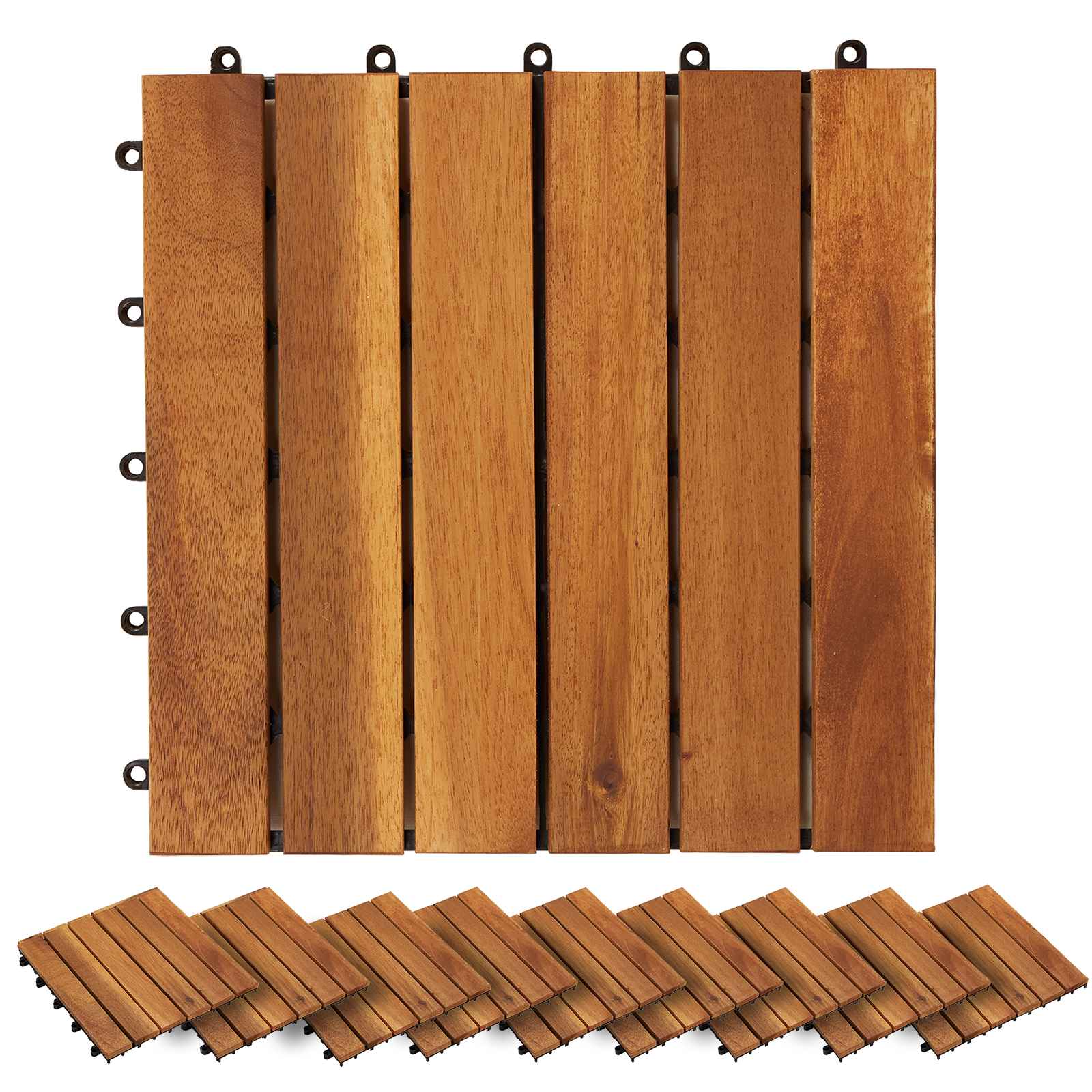 Terrassenfliese 20 stk. Braun 30 x 30 cm Akazien-Hartholz