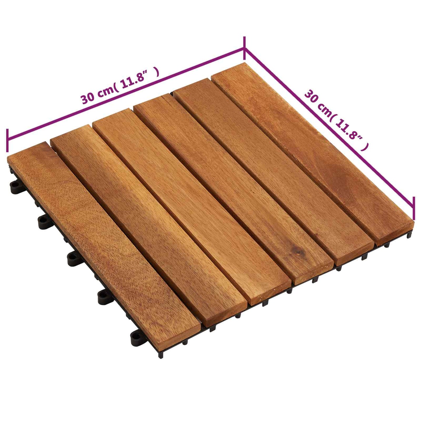 Terrassenfliese 20 stk. Braun 30 x 30 cm Akazien-Hartholz