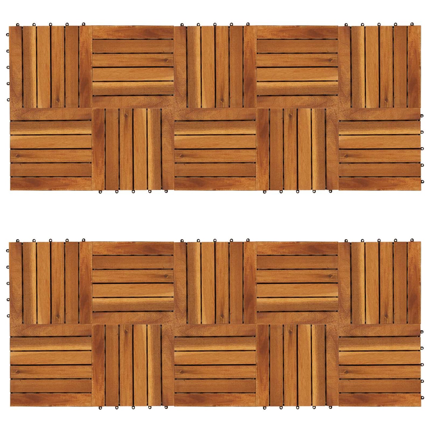 Terrassenfliese 20 stk. Braun 30 x 30 cm Akazien-Hartholz