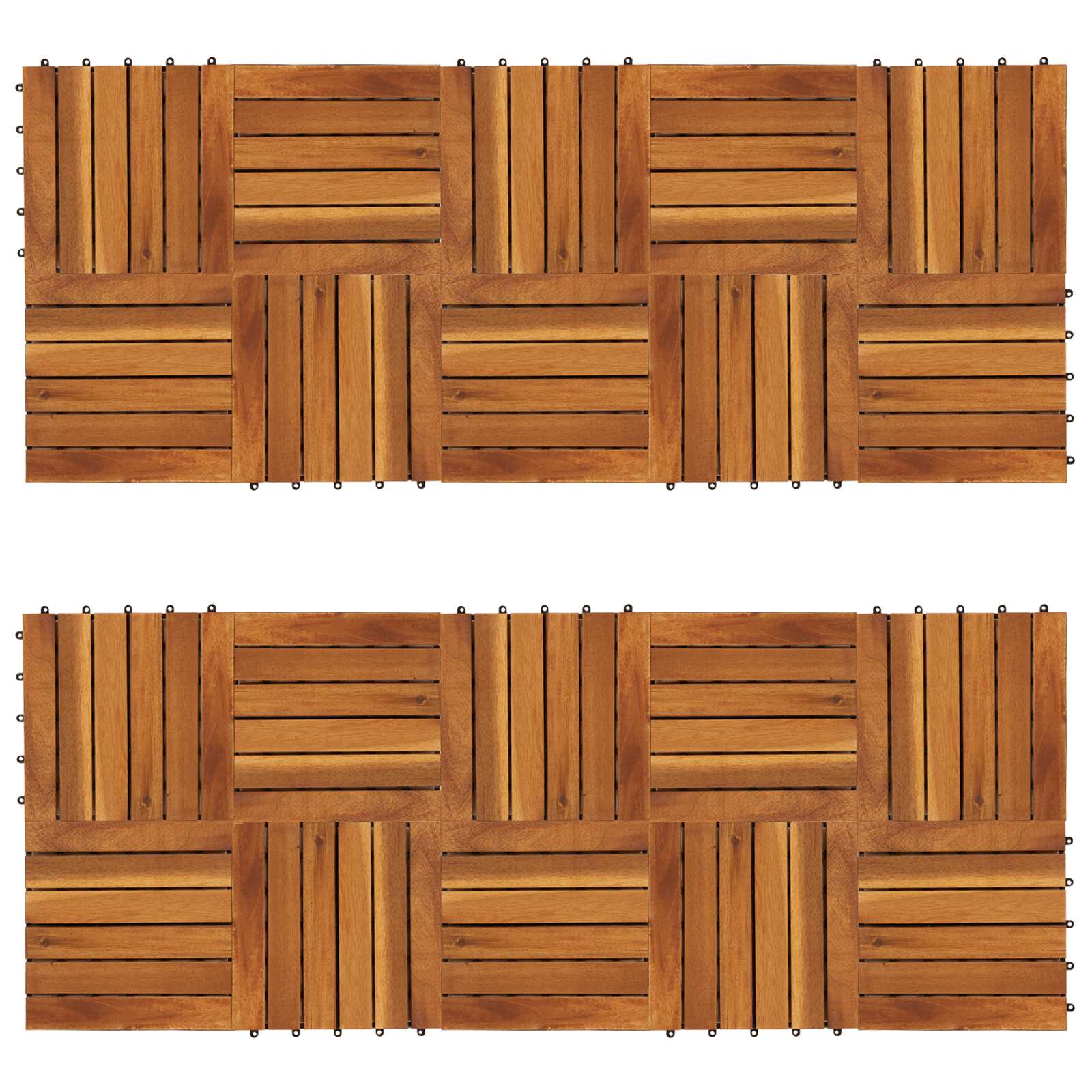 Terrassenfliese 20 stk. Braun 30 x 30 cm Akazien-Hartholz