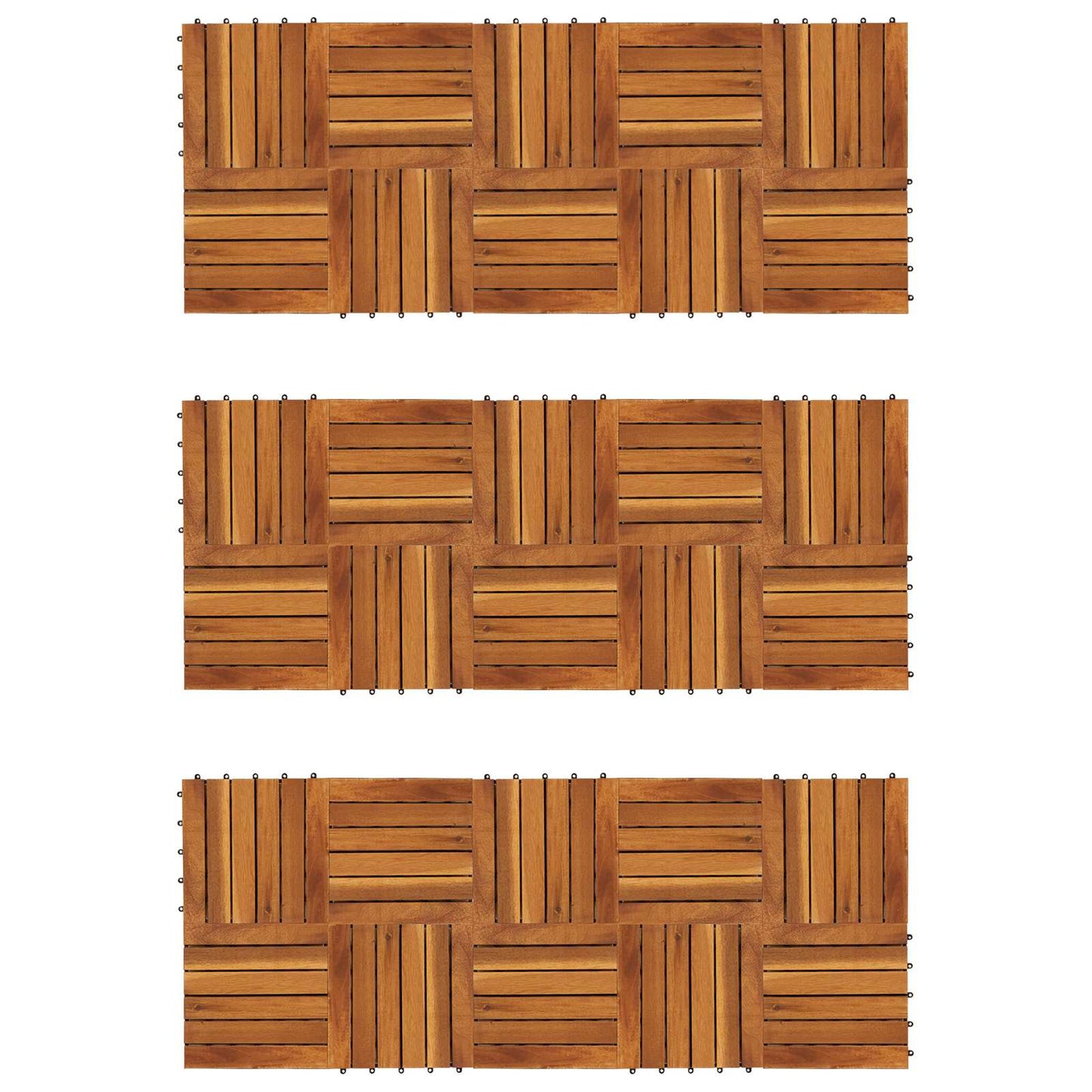 Terrassenfliese 30 stk. Braun 30 x 30 cm Akazien-Hartholz