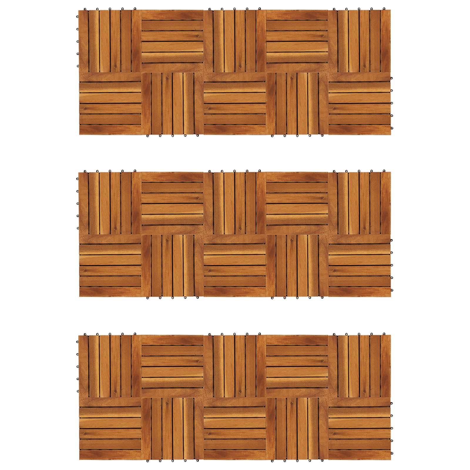 Terrassenfliese 30 stk. Braun 30 x 30 cm Akazien-Hartholz