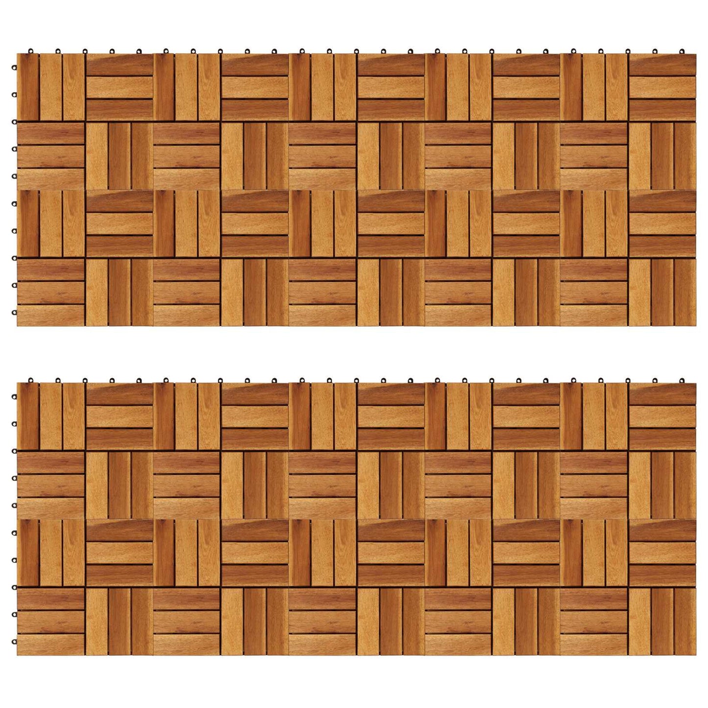 Terrassenfliese 20 stk. Braun 30 x 30 cm Akazien-Hartholz